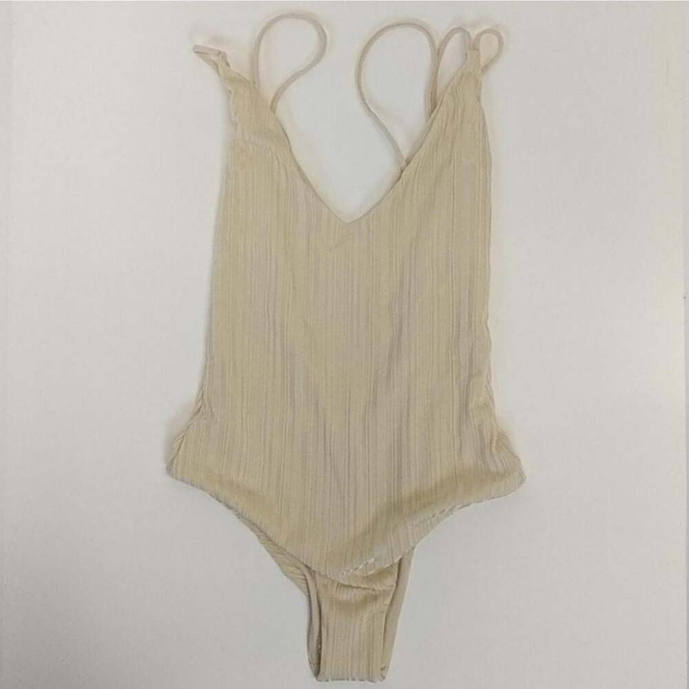 Anthropologie Women's Cream and Tan Swimsuit-one-piece - Picture 3 of 6